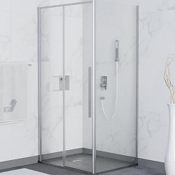 RGW Душевой уголок Stilvoll SV-42 (SV-12 + Z-050-2) 140x80 профиль хром стекло прозрачное – фотография-1