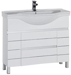 Aquanet Тумба с раковиной "Доминика 100" белая – фотография-1