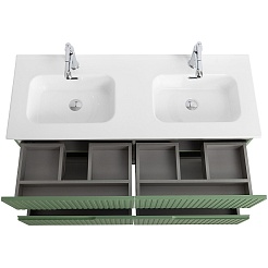 Cezares Тумба под раковину Duet-N 120 с 4 ящиками подвесная фисташковый софт – фотография-7