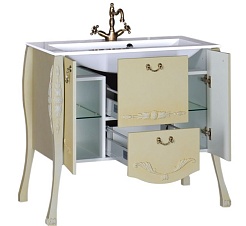 Aquanet Тумба с раковиной "Виктория 90" олива – фотография-7