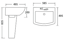 BelBagno Раковина c пьедесталом "CENTO" – фотография-2