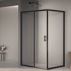 RGW Душевой уголок Passage PA-245B 100x90 профиль черный стекло прозрачное – фотография-2