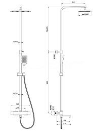 Oliveeka Душевая система D OL-739901-BGM матовый оружейный металл – фотография-2