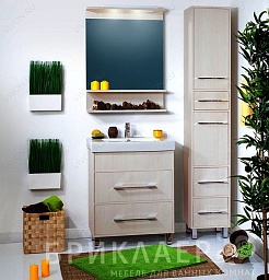 Бриклаер Пенал для ванной Чили 34 светлая лиственница – фотография-3