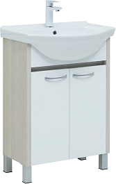 Aquanet Тумба под раковину Донна 60 белый дуб/белая – фотография-1