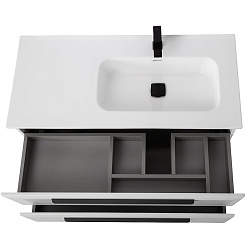 Cezares Тумба под раковину Eco Cer-N 100 R bianco lucido без ручек – фотография-6