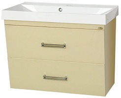 Misty Тумба для умывальника Джулия QVATRO 65 подвесная конус бежевая – фотография-1