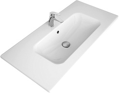 Brevita Тумба с раковиной Анастейша 100 подвесная серая/белая – фотография-6