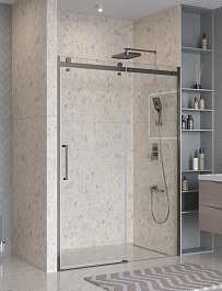 BelBagno Душевая дверь в нишу Marino MARINO-2-BF-1-150-C-GM 150x195 профиль оружейная сталь стекло прозрачное – фотография-2