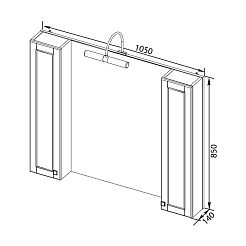 Aquanet Зеркальный шкаф "Честер 105" черный/золото – фотография-3