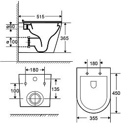 Azario Унитаз подвесной Teramo AZ-0053-UQ3-MB безободковый черный матовый – фотография-11