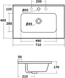 Parly Мебель для ванной Gill 70 цементно-серый – фотография-12