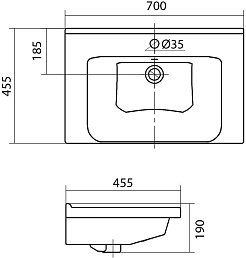 Volna Мебель для ванной Twing 70.2Y белая/бетон – фотография-19