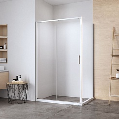 Aquanet  Душевой уголок Pleasure Evo 100x80 AE65-100x80-CT профиль хром, стекло прозрачное – фотография-2