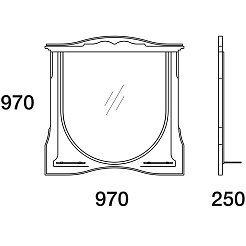  Зеркало для ванной Luise-II 100, белый матовый – фотография-2