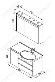 Aquanet Комплект Мебели "Лайн 90" L (164955) – фотография-2