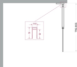BelBagno Душевая перегородка Uno UNO-L-1-TB-80-C-GM 80x200 профиль оружейная сталь стекло прозрачное – фотография-8