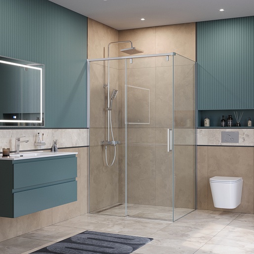 BelBagno Душевой уголок Soft Close-1 SOFT_CLOSE-1-AH-1-120/100-C-Cr 120x100 профиль хром стекло прозрачное – картинка-3