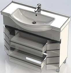 Aquanet Тумба с раковиной "Доминика 100" черная – фотография-6