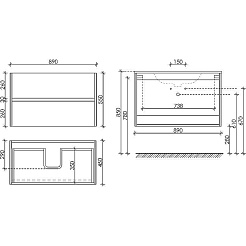 Sancos Тумба с раковиной Urban 90 белый глянец раковина Element 91 CN7002MB – фотография-4