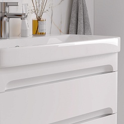 Equil Тумба под раковину Nice 80 2 ящика подвесная белая – фотография-10