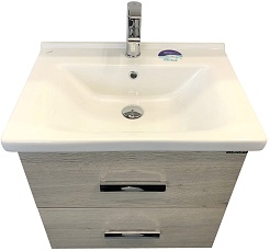 Comforty Мебель для ванной Парма 60 подвесная дуб дымчатый – фотография-5