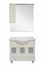 Misty Зеркало-шкаф Латте 85 L бежевый эмаль – фотография-2