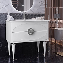 Opadiris Мебель для ванной Ибица 90 с овальным зеркалом белая/хром – фотография-4