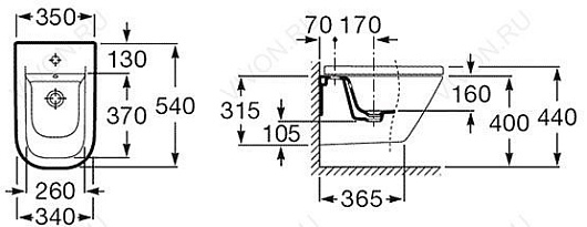 Roca Биде подвесное Gap 357475000 – картинка-3