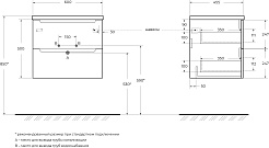 BelBagno Тумба под раковину Etna 60 подвесная бежевая матовая – фотография-3