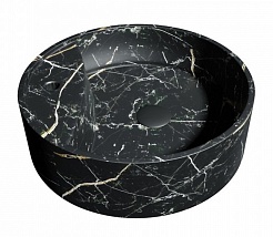 Teymi Раковина накладная в ванную Lina S D40 чёрный мрамор T50194 – фотография-1