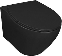 Azario Унитаз подвесной Keras matt black AZ-99046B безободковый черный матовывй – фотография-3