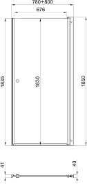 Triton Душевая дверь в нишу Уно 80x185 – фотография-9