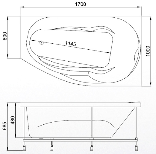 Akrilan Акриловая ванна Laguna del VENADO 170 R – фотография-6