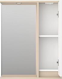 Brevita Зеркальный шкаф Balaton 65 R белый/бежевый – фотография-3