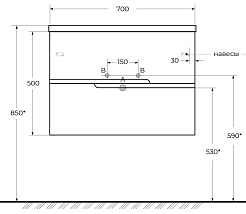 Cezares Тумба с раковиной Duet 70 подвесная CZR-8095-70 bianco lucido – фотография-5