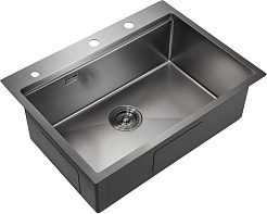 Milacio Мойка кухонная Denia 68 Steel со смесителем вороненая сталь – фотография-3