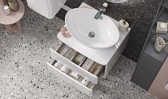 Velvex Тумба под раковину Luna 60 подвесная белая – фотография-6