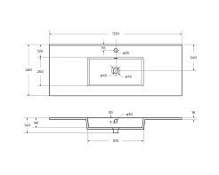 Cezares Мебельная раковина Plane 120 CZR-8002-120 белая глянцевая – фотография-3