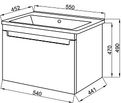 Ceruttispa Тумба с раковиной Пьемонт 55 подвесная – фотография-2