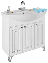 Водолей Мебель для ванной "Белладжио 85" R патина серебро – фотография-4