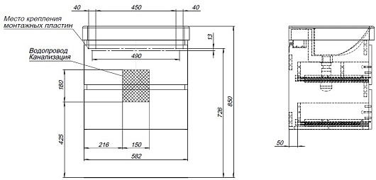 Aquanet Тумба под раковину Вега 60 подвесная белая глянцевая – фотография-10