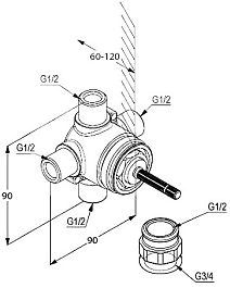 Kludi Смеситель Ambienta 29757 скрытая часть – фотография-2