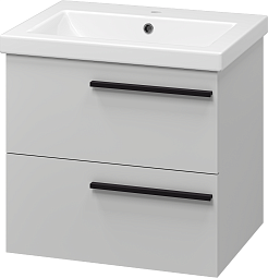 Misty Мебель для ванной Ненси 60 подвесная серая матовая – фотография-3