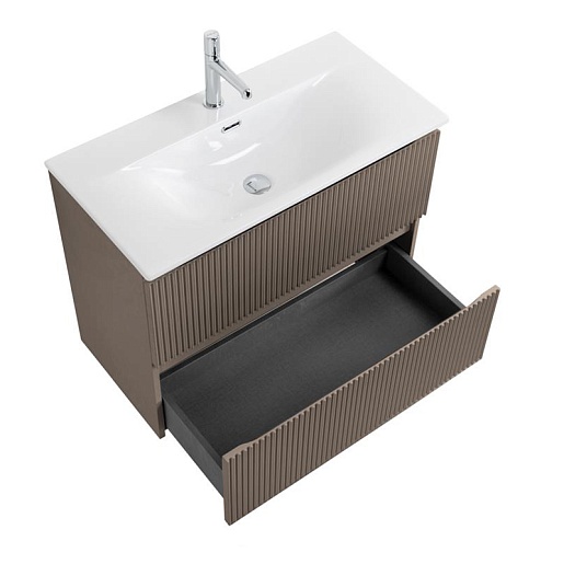 BelBagno Тумба под раковину Uno mini 90 подвесная Бежевый матовый – картинка-5