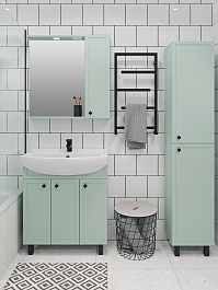 Runo Зеркальный шкаф Римини 75 R мята – фотография-3