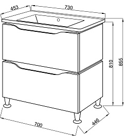 Ceruttispa Тумба с раковиной Сицилия 70 – фотография-2