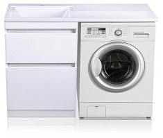 Style Line Тумба с раковиной Даллас 110 Люкс L, белая PLUS