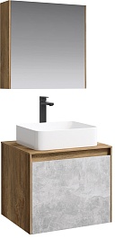 Aqwella Комплект мебели Mobi 60 дуб балтийский/бетон светлый – фотография-1
