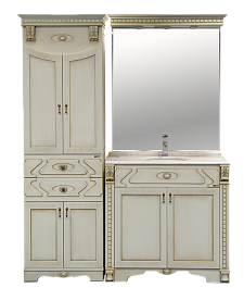 Misty Мебель для ванной Афина 90 бежевая/патина – фотография-5